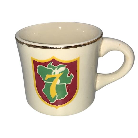 Vintage Boy Scouts of America BSA Region 7 VII Gold Rim Ceramic Coffee Mug - Picture 2 of 8